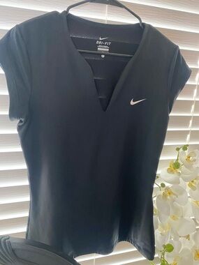 Nike Black Dri-FIT Short Sleeve V-Notch Tee